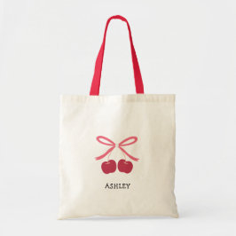 Tote Bag | Zoete Kersen Strik Mooie Illustratie