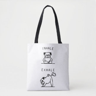 Tote BagPug Ademhalingsoefening Bag