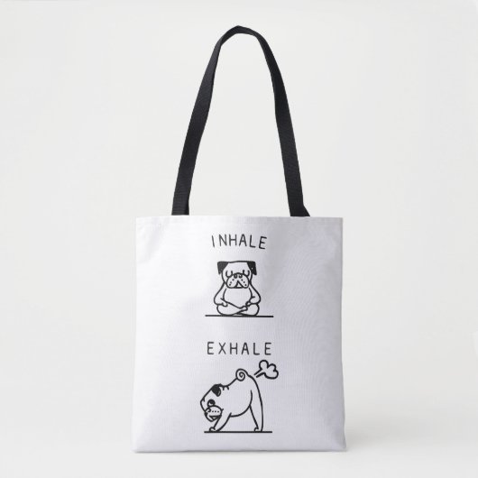 Tote BagPug Breathing Exercise Tote Bag (Voorkant)