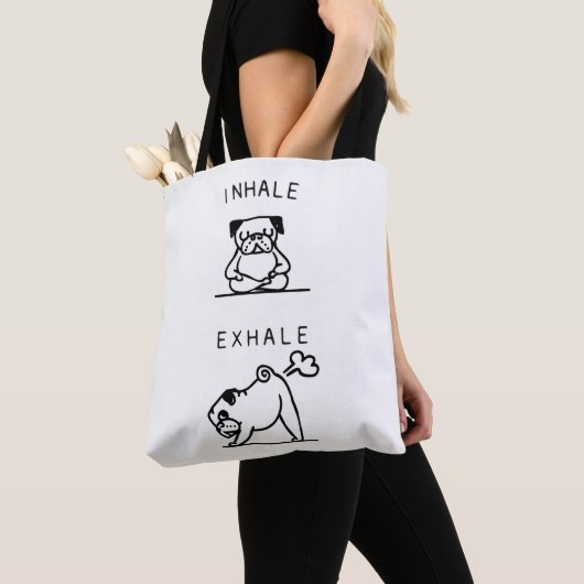 Tote BagPug Breathing Exercise Tote Bag (Dichtbij)