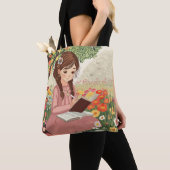 Tote bolsa Menina escrevendo em um campo de flores Tote Bag (Dichtbij)
