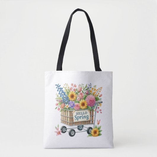 Tote Lentekrans Bloem Tote Tas (Voorkant)
