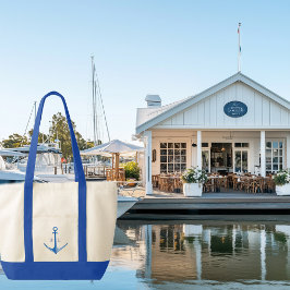 Tote met landelijke bootanker en contrasterende af bag