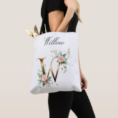 Tote met opdruk van gouden bloemletter W Bag (Dichtbij)