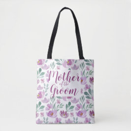 Tote met waterverf bloemenprint van roze pioenroze bag
