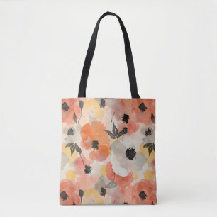 Tote met zachte waterverfklaprozen bag