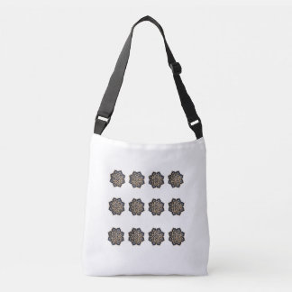 Tote-Navy Mandala 3D-Effect Boodschappentas Crossbody Tas