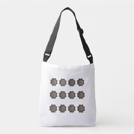 Tote-Navy Mandala 3D-Effect Boodschappentas Crossbody Tas (Voorkant)