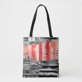 Tote – Red Pulse Abstract Design Tote Bag