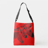Tote red zebra crossbody tas (Achterkant)