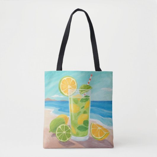 Tote Refreshing Summer Mojito by the Beach Tote Bag (Voorkant)