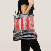 Tote – Rood Pulse Abstract Ontwerp Bag (Dichtbij)