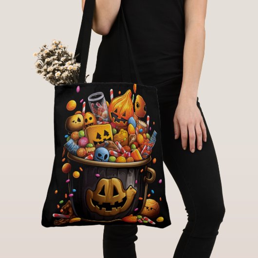 Tote Tas Betoverde Halloween Snoepjes (Dichtbij)