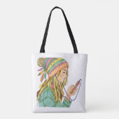Tote Tas Boho Hoed Meisje (Achterkant)