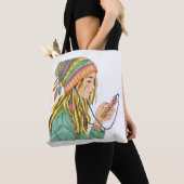 Tote Tas Boho Hoed Meisje (Dichtbij)