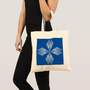Tote Tas - Diamanten Bloemblaadjes op Blauw