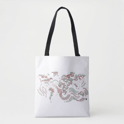 Tote Tas Typografische Aarde Kunst (Voorkant)
