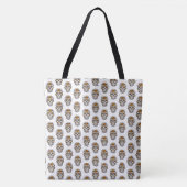 Tote tas voor dames met bloemen schedel patroon (Voorkant)
