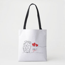 Tote Valentijnsdag - Lineair ontwerp Bag