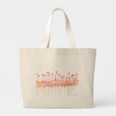 Tote with flamingos grote tote bag (Achterkant)