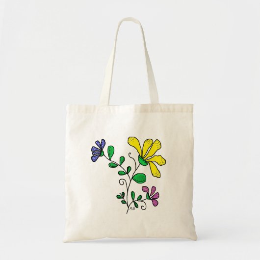 Tote with Whimsical Flower Design Tote Bag (Voorkant)