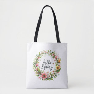 Tote-Zomer Bloemenkrans Tote Tas