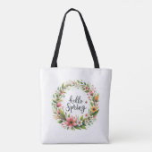 Tote-Zomer Bloemenkrans Tote Tas (Achterkant)