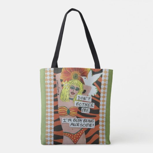 Totebag.. IK WAS NOOIT BEDOELD OM TE WERKEN. Tote Bag (Achterkant)