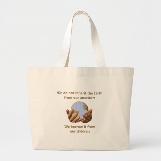 Totebag op aarde grote tote bag (Voorkant)