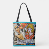 TOTEBAG-THERES A THIN LINE TUSSEN GENIUS EN CRAZ TOTE BAG (Achterkant)