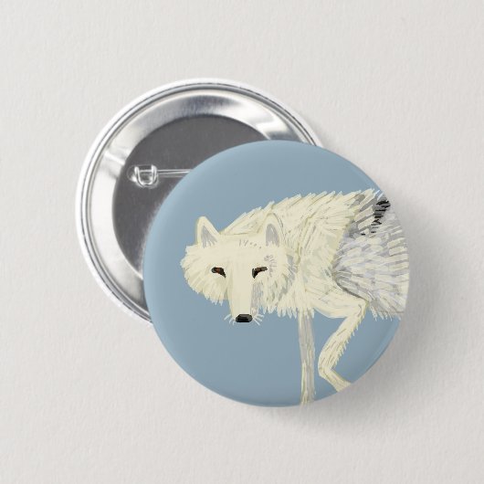 Totem Artic Wolf Ronde Button 5,7 Cm (Voorkant /achterkant)