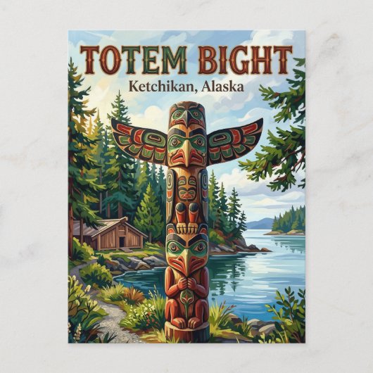 Totem Bight State Historisch Park Alaska Postkaart (Voorkant)