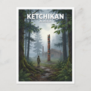 Totem Bight State Historisch Park Ketchikan Alaska Briefkaart