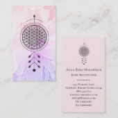 *~* Totem Flower of Life Pastel Floral Reiki Yoga Visitekaartje (Voorkant / Achterkant)