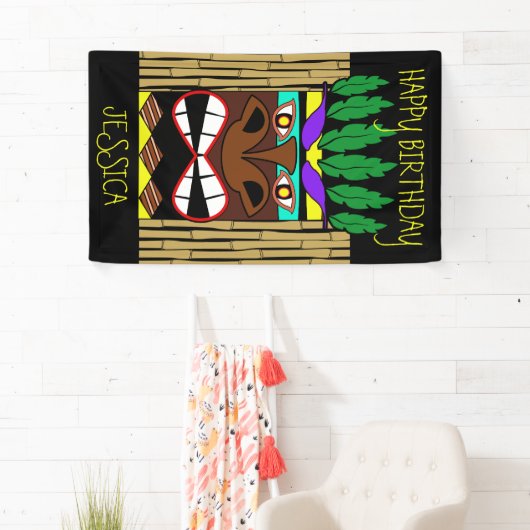 Totem Luau Gelukkige Verjaardag Spandoek (Insitu)