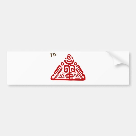 totem,mayan,stamkunst,vector,magie,beschermende,ou bumpersticker (Voorkant)