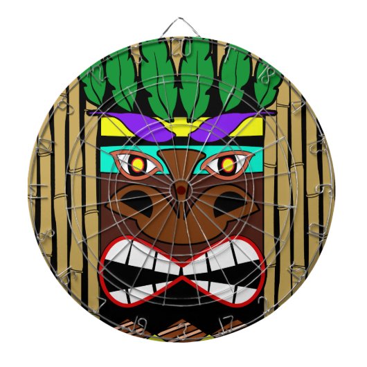 Totem met Bamboe Luau Party Dartbord (Voorkant)