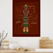 Totem Native American Folk Art Poster (Keuken)
