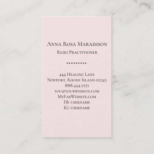 ** Totem Oog Maan Bloemen Astrologie Reiki Yoga Visitekaartje (Achterkant)