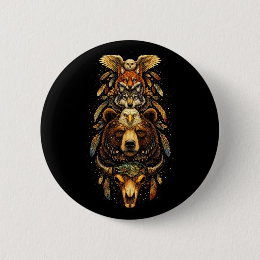 Totem Opklimmend Ronde Button 5,7 Cm (Voorkant)