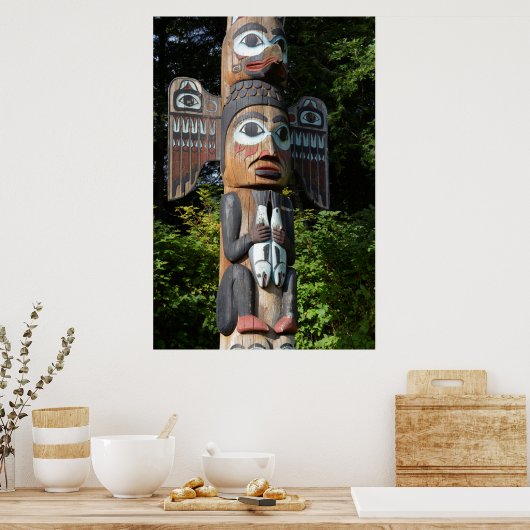 Totem Pole Close, Alaska Poster (Keuken)