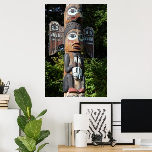 Totem Pole Close, Alaska Poster (Thuiskantoor)