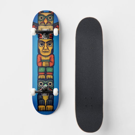 Totem Pole Colorful Unisex Skateboard (Voorkant)
