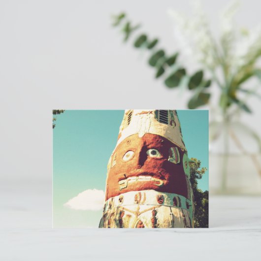 Totem Pole Face Post Card Briefkaart (Staand voorkant)