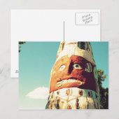 Totem Pole Face Post Card Briefkaart (Voorkant / Achterkant)