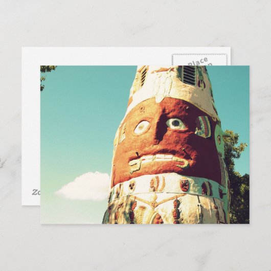 Totem Pole Face Post Card Briefkaart (Voorkant / Achterkant)