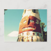 Totem Pole Face Post Card Briefkaart (Voorkant)