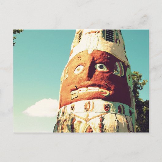 Totem Pole Face Post Card Briefkaart (Voorkant)