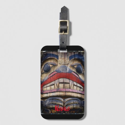 Totem Pole Face Thunder_Cove Bagagelabel (Voorkant (verticaal))