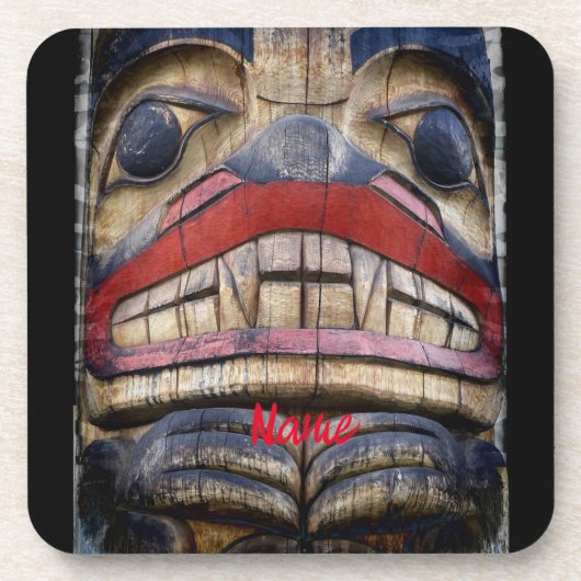 Totem Pole Face Thunder_Cove Bier Onderzetter (Voorkant)